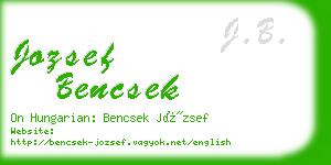 jozsef bencsek business card